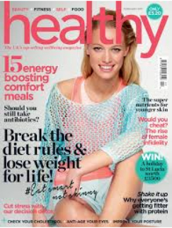 attractive blonde woman on healthy magasine cover
